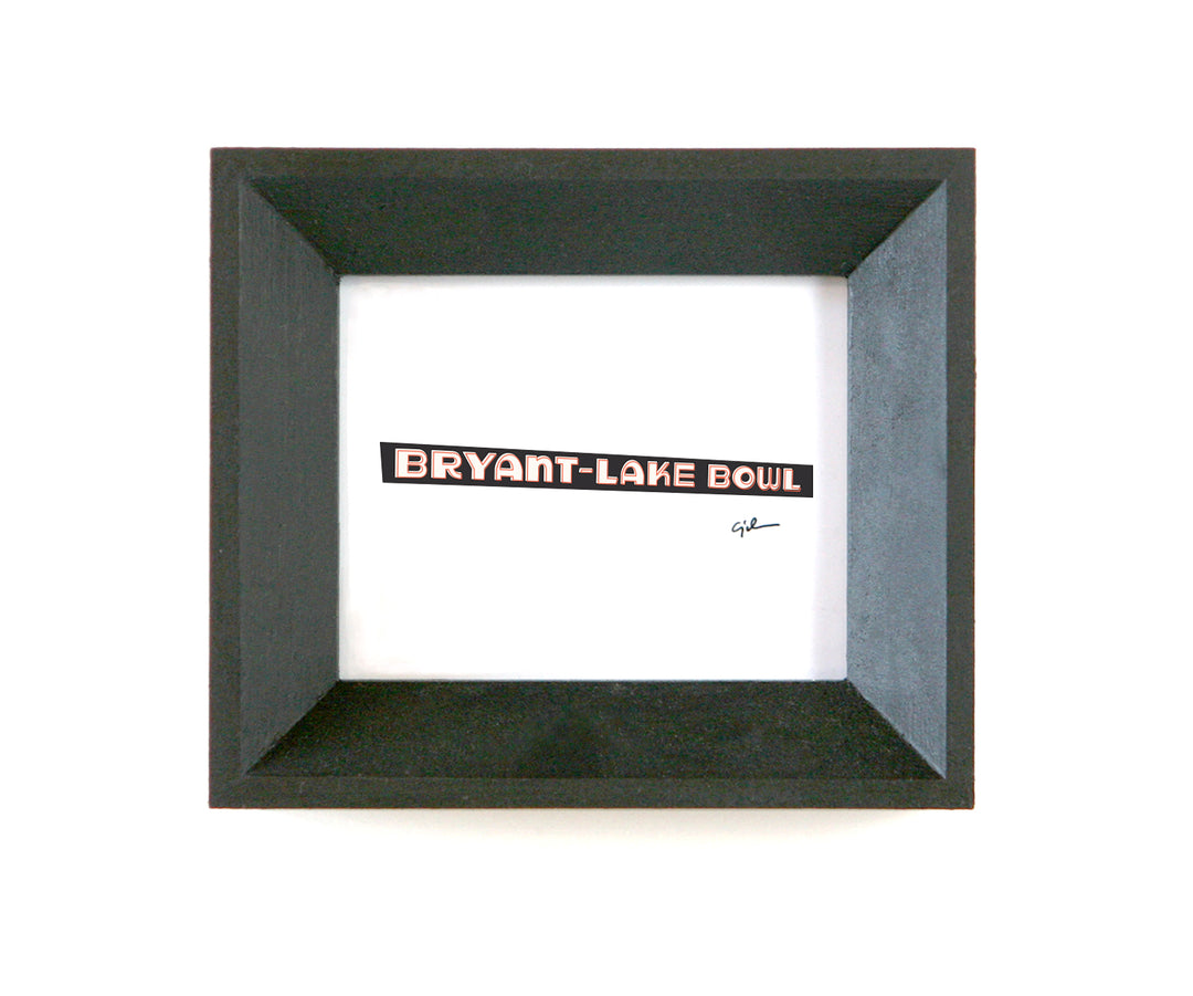 small framed art print of the bryant lake bowl sign in minneapolis minnesota