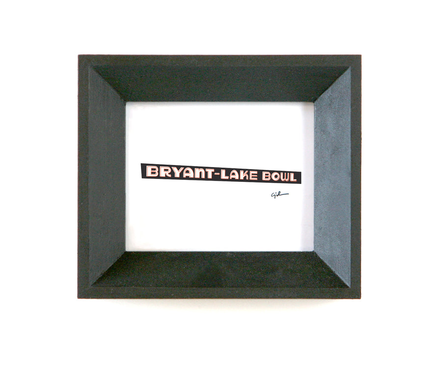 small framed art print of the bryant lake bowl sign in minneapolis minnesota