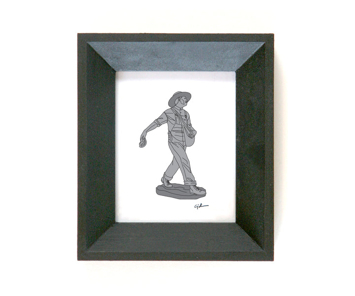 small framed state art print of the seed sower statue on the OU campus