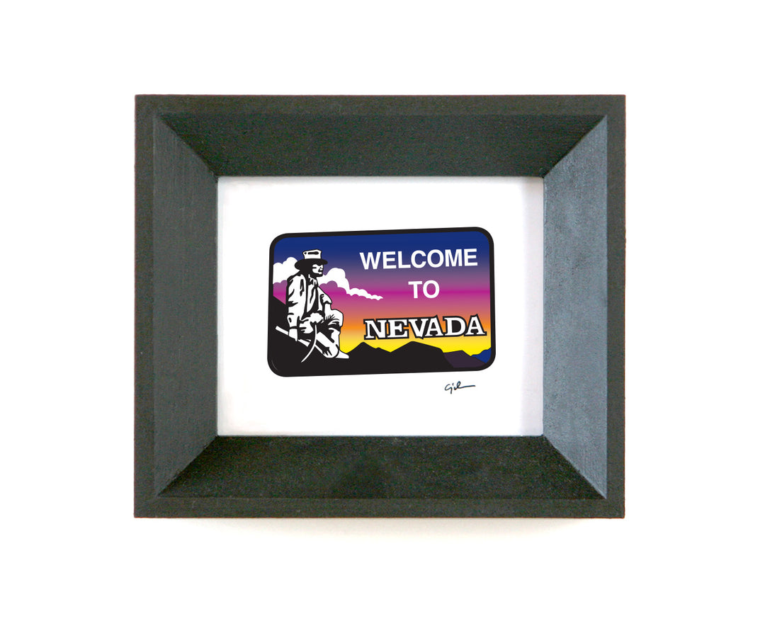 small illustration of the welcome to nevada sign by united goods