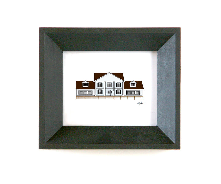 mini digital art print of southfork ranch in parker texas